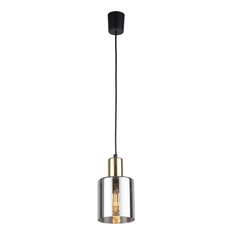 Sierra 1 - Light Stainless Steel Cylinder Pendant, Gold/Chrome
