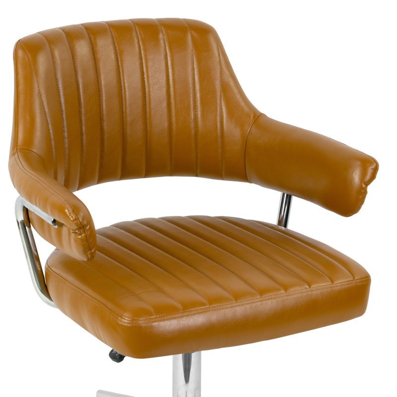 Chaise de travail pivotante en similicuir Avery, Brun cappuccino