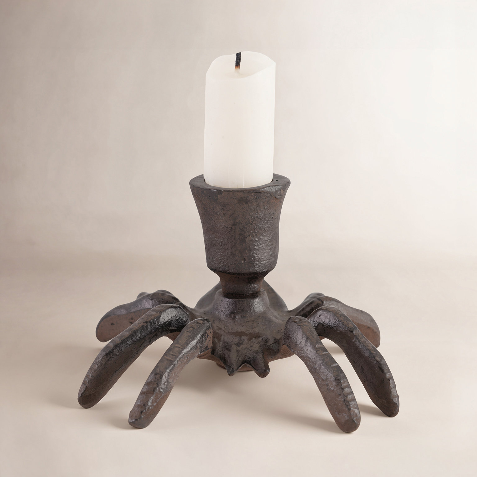 Cast Iron Spider Candlestick Holder