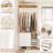 61'' - 92.6''  W Closet System with Wooden Drawers and Hanging Rods-693868424-659176968