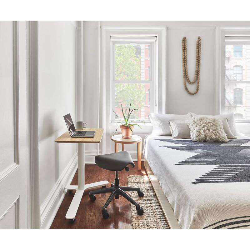Float Mini Desk, Bamboo/Cloud White