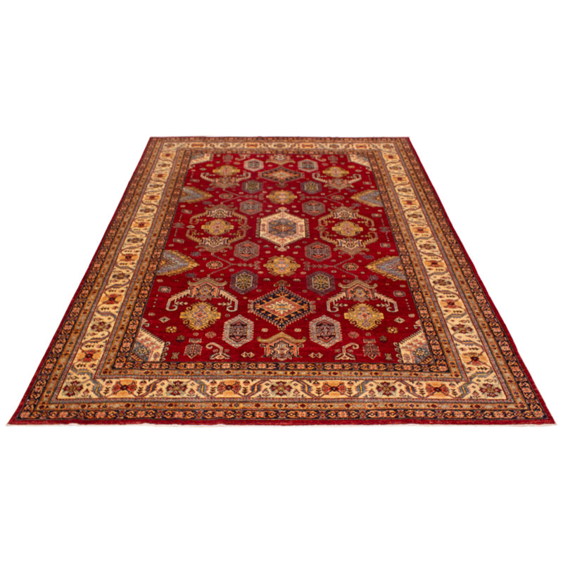 Tapis rouge nouvel âge en laine 9 pi 1 po x 11 pi 11 po Yuva