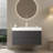 Nichola 36'' Striped  Single Bathroom Vanity with Solid Surface Top
