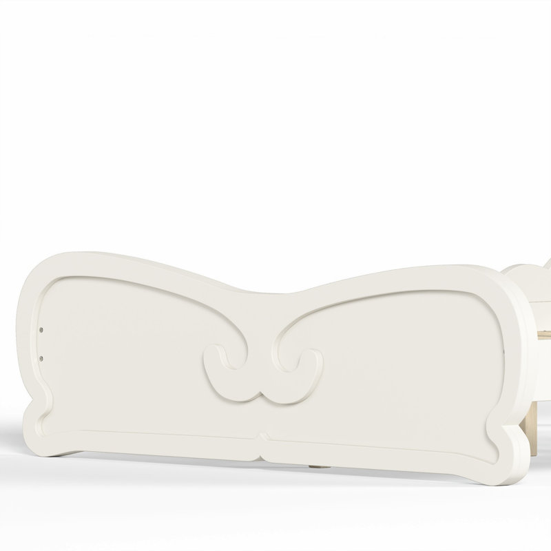 Lit plateforme avec tête de lit, cadre de lit en bois pour la maison, Double, Beige