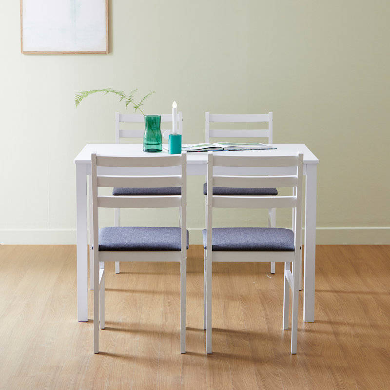 Ensemble de table de salle à manger 5 pièces Dainis, Blanc