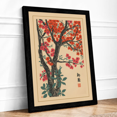 Flowering Tree in Spring Japandi - Framed Print