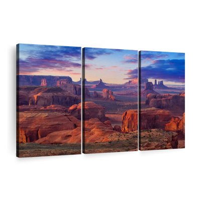 " Hunts Mesa Monument Valley Sunset " 3 - Pieces
