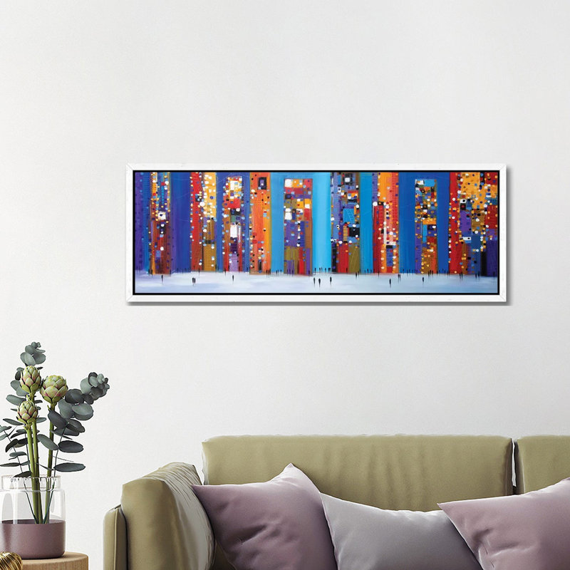 Night Out by Ekaterina Ermilkina - Panoramic Print on Canvas, 121.92 cm H x 40.64 cm W, White Framed