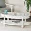 Monaco - Table basse ovale - Insertion de plateau - Finition blanche