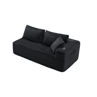 Boneless 71" Wide Modern Open End Compression Sofa With Left Armrest Deep Seat Asymmetric Design