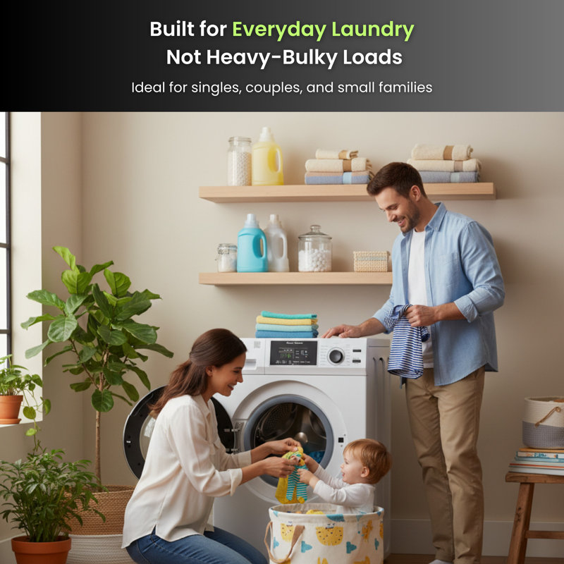 	Équateur Super Washer 1,9 pi3 / 18 lb 15 cycle de lavage Quick 20 Sani Allergen 2 Min. Winterize (antigel) option 1400 tr / min blanc 110 V