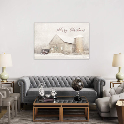 Merry Christmas Farm - Wrapped Canvas Print
