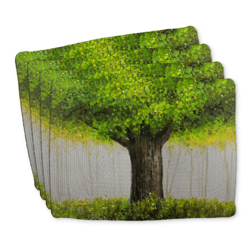 Braided Polyester Placemats Set of 4 | Big Green Tree Decor