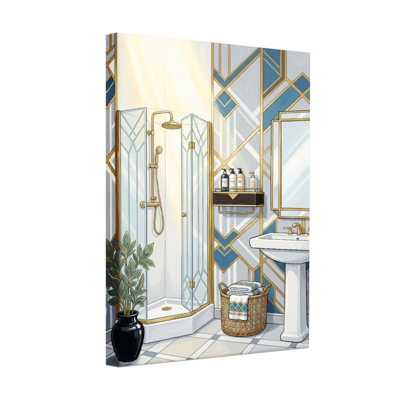 Impression de motif de salle de bain Bath & Laundry, Toile tendue, Ne s’applique pas, H 24 po x l 16 po