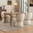 Modern Upholstered Dining Chairs, Boucle Fabric Swivel Barrel Chairs, Wingback Side Chairs, Vanity Chairs-1518962892