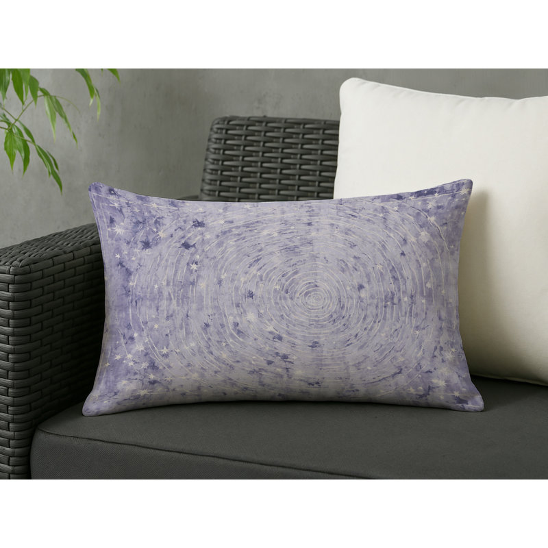 Coussin décoratif intérieur / extérieur gris Modern Modern, Rectangle H 20 po x l 14 po, Bleu / beige oriental