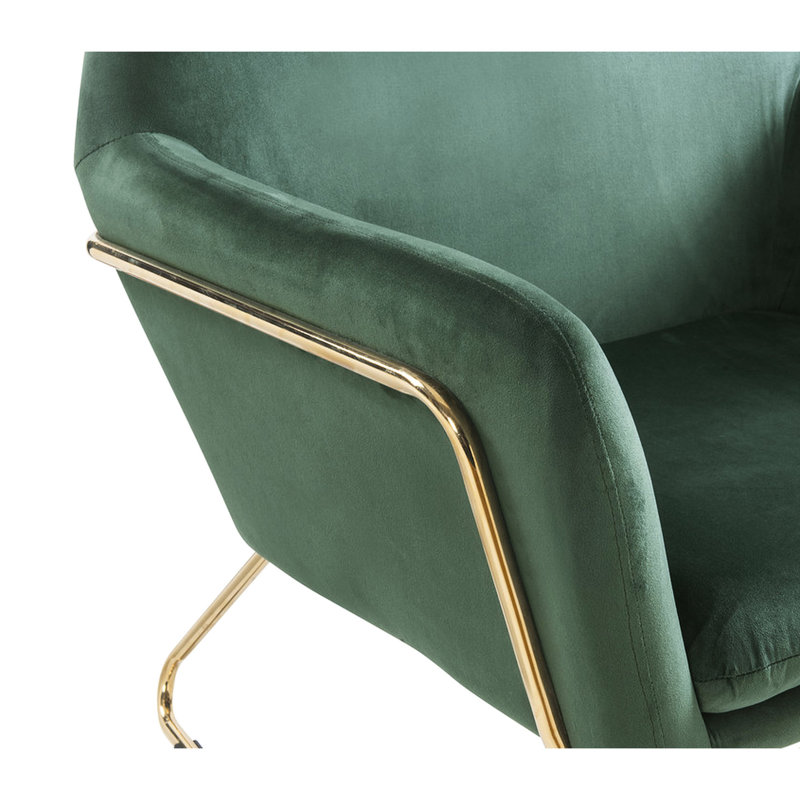 Chaise d'appoint rembourrée en velours riche avec pieds en métal de 29,5 po Rich