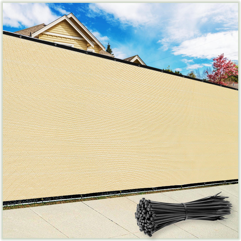 Black 5' x 10' High-Density Polyethylene Privacy Fence Screen