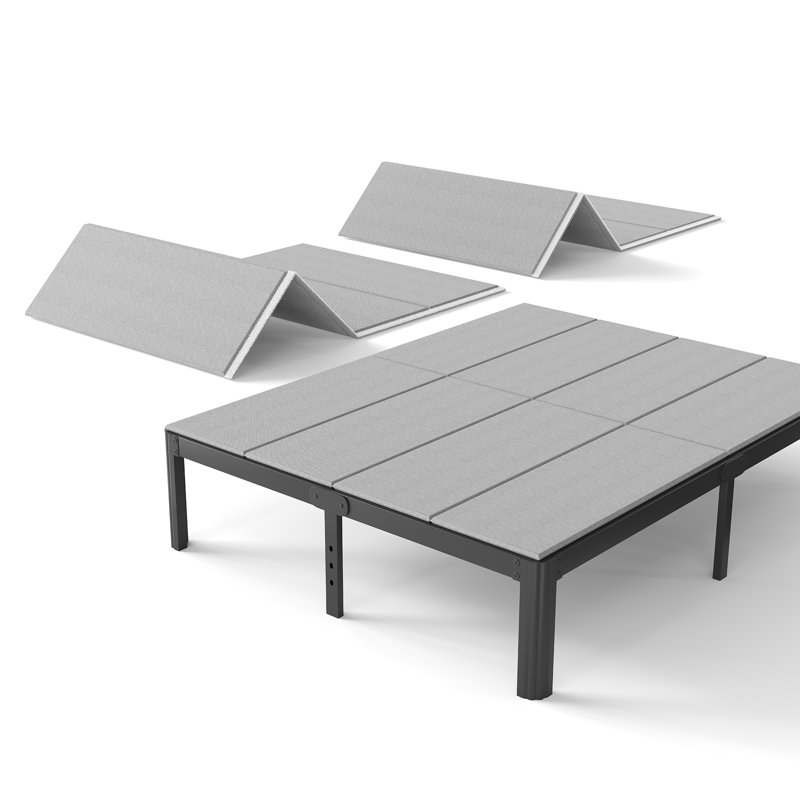 Planche de 0,3 po, panneaux de support de lit pliables, support de matelas à profil bas avec housse, Double / double