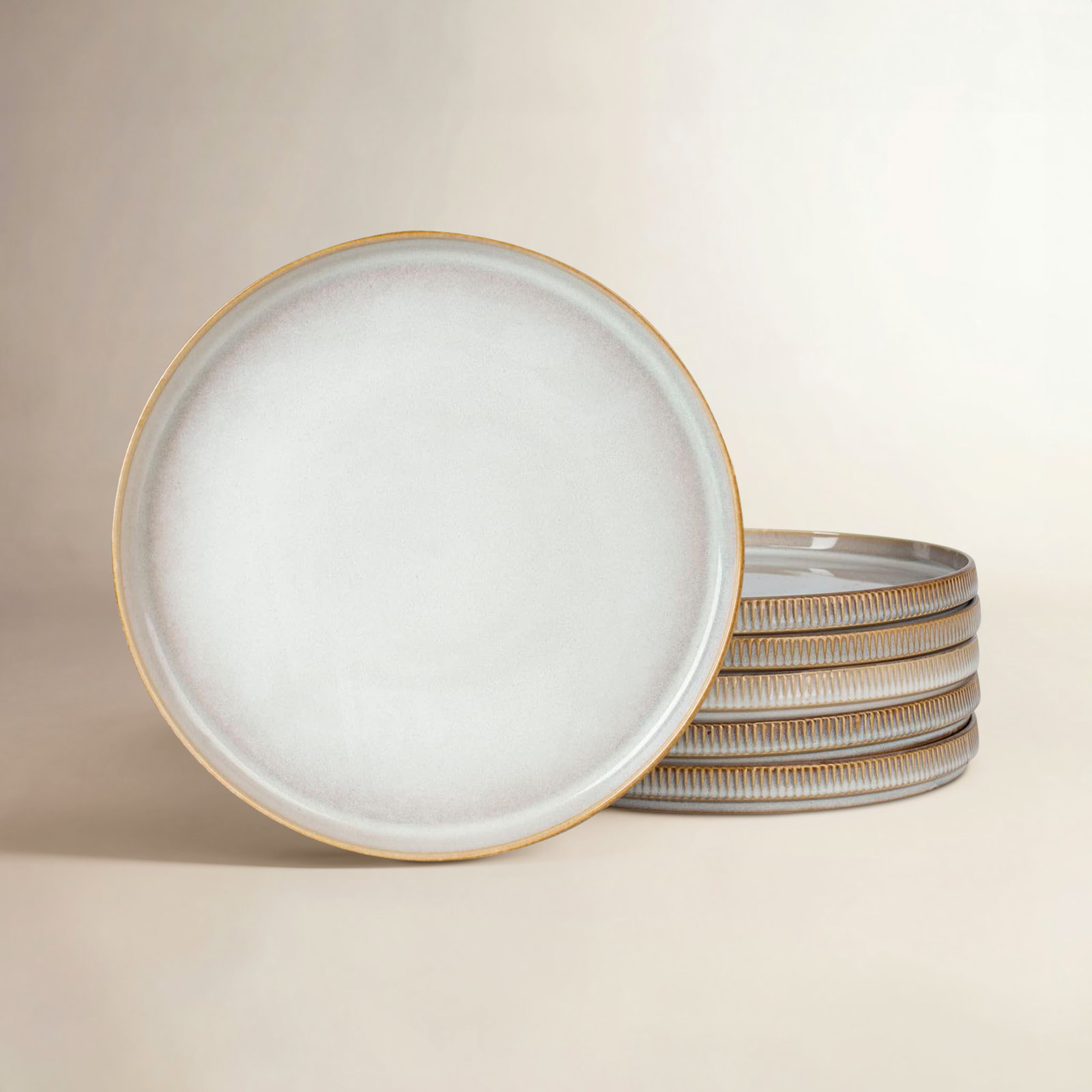 Azal 10" Dinner Plate, Cappuccino White