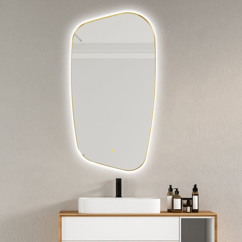 Miroir de salle de bain Cheyne, Or brossé