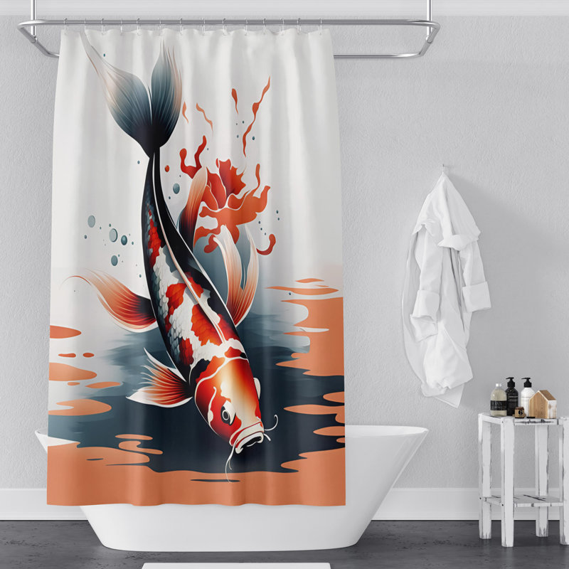 Rideau de douche avec tapis de bain SH01207, H 83 po x l 70 po