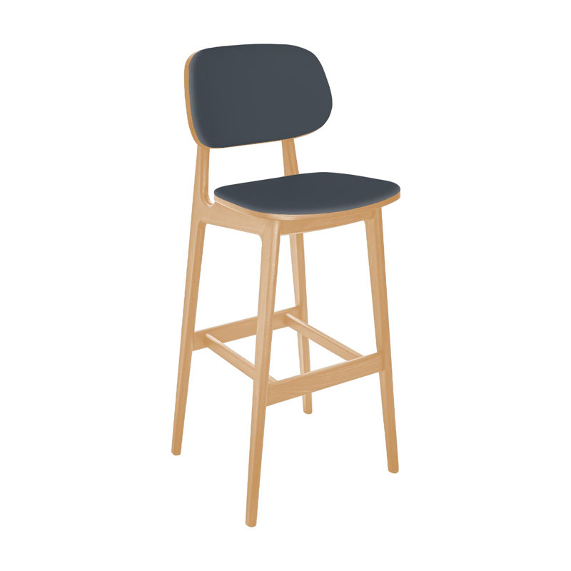  Emma Barstool - Grade 4 Slate Reveal Seat & Upholstered Back, Tan, Slate
