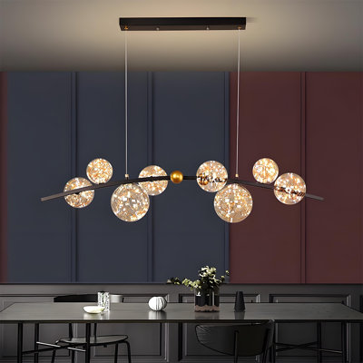 43.31" Modern Minimalist Style Restaurant or Bar Chandelier, Gold and black, two colour options