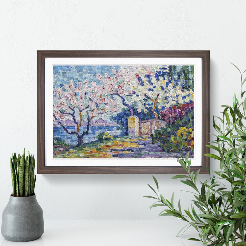 Blossoming Almond Trees by Paul Signac - Framed Print, 48cm H x 65cm W x 2cm D, Walnut