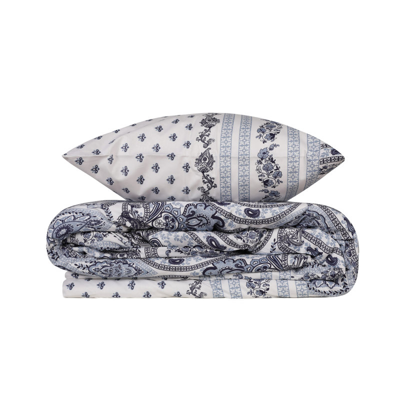 Cotton Paisley Duvet Cover Set with Pillowcases, 140 x 200 cm - 1 Pillowcase (60 x 60 cm)
