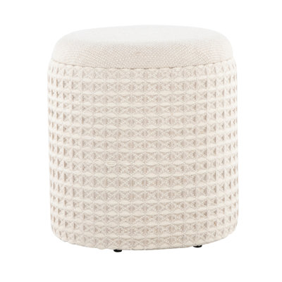 18" Storage In Wool, 3D Woven Textured Styling, Removable Lid, Indoor Use, 250 Lbs Limit Wool , Design, Lid For Storage, Capacity, No Assembly
