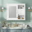 Armoire murale de salle de bain 32 "avec miroir, armoire à pharmacie murale avec 3 tablettes, armoire de rangement à porte miroir