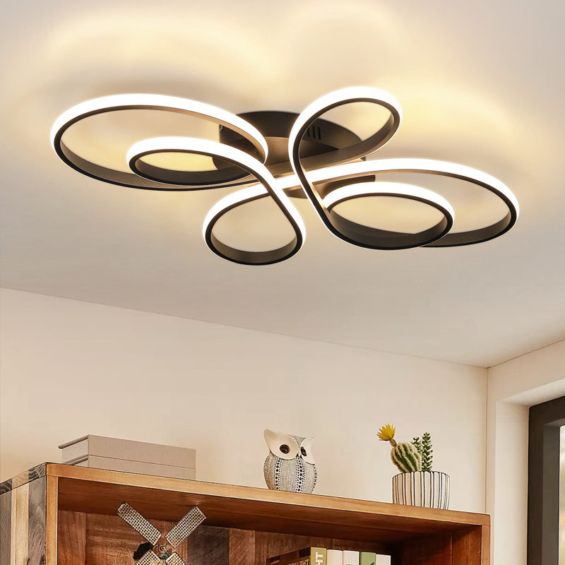 LED Semi Flush Mount, Black