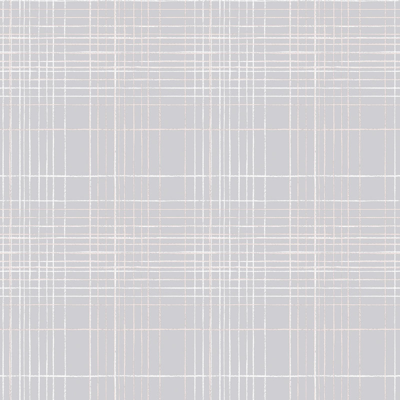 Deauville 2 Grid Lines Effect 33' L x 21" W Wallpaper Roll, Taupe/Beige/White