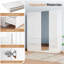 Garde-robe 4 portes 2 tiroirs avec porte miroir-977837210