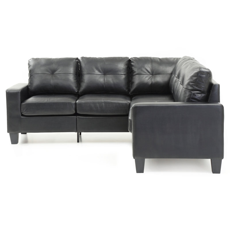 Canapé modulaire Glory Furniture Newbury, noir, Similicuir noir