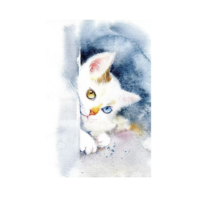 Chaton aux yeux colorés par Marina Ignatova, reproduction d'art sur toile tendue, H 18 po x l 12 po x 1,5 po