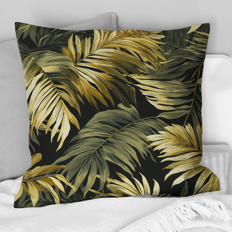Coussin décoratif en polyester Palm Shadows, H 18 po x l 18 po