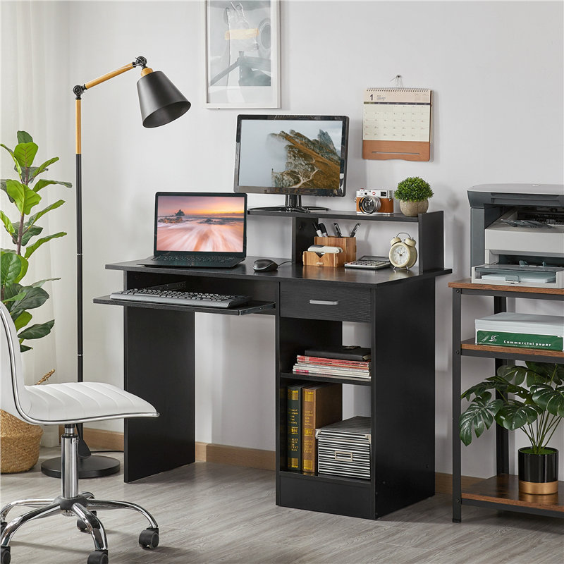 106cm W Rectangular Computer Desk, Black