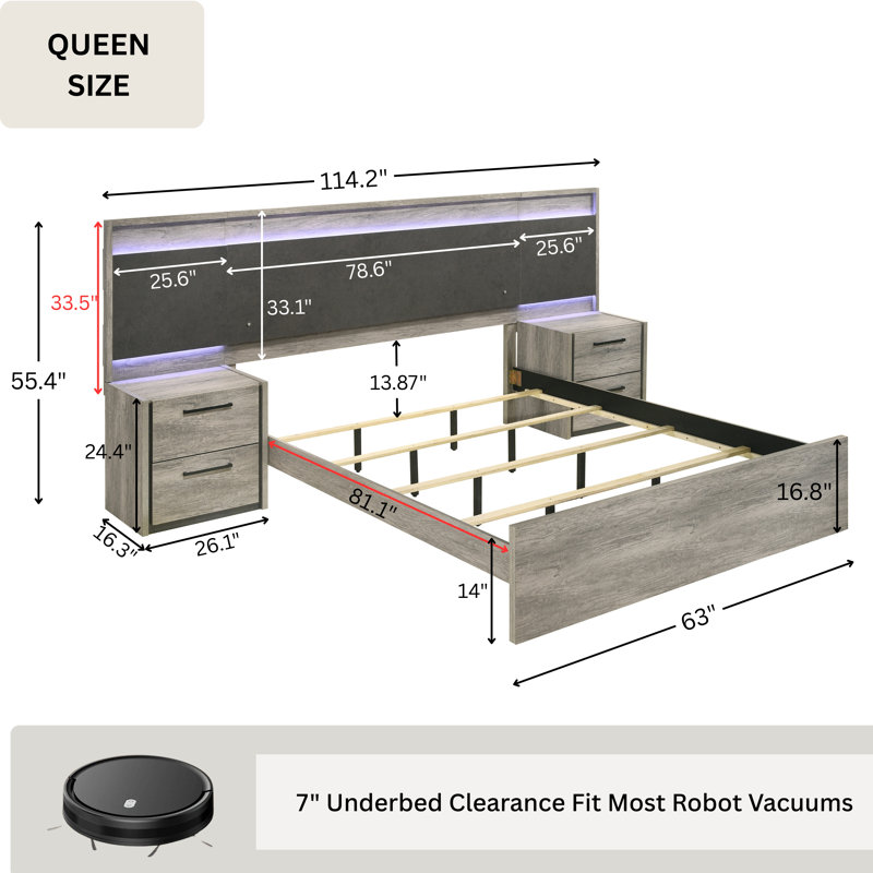 Khadidra 3 Piece Bedroom Set, Queen