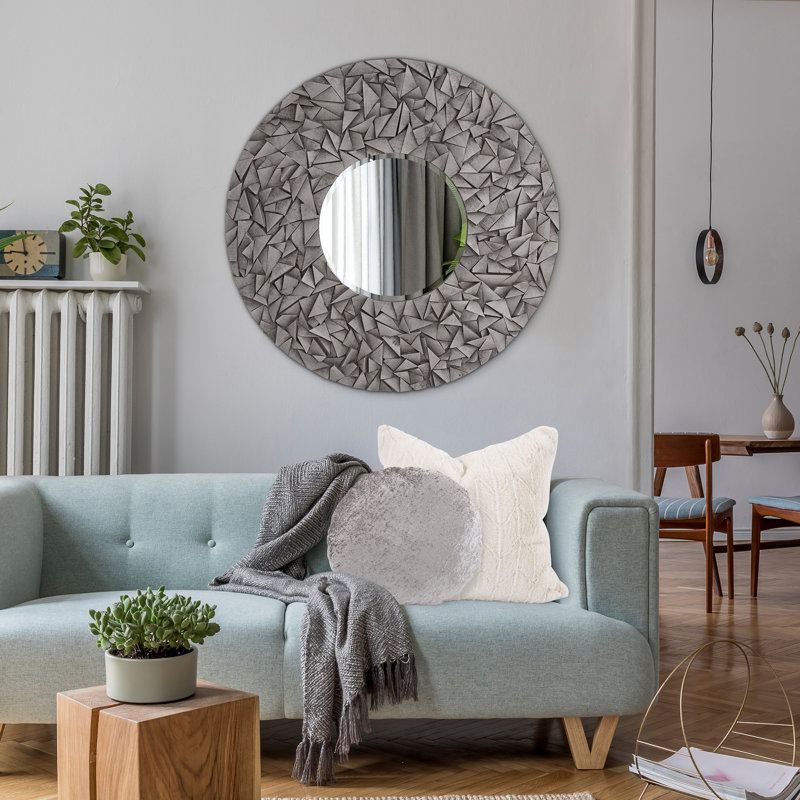 Miroir d’appoint biseauté moderne et contemporain Hartzler, 38 po x 38 po