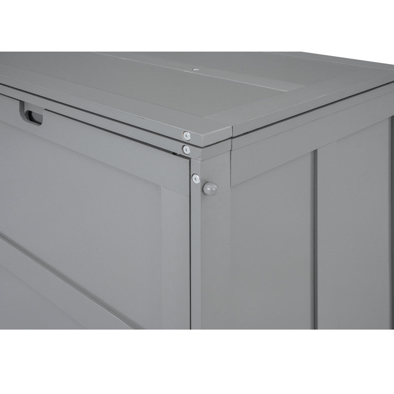 Grand lit escamotable avec bureau rotatif, Gris