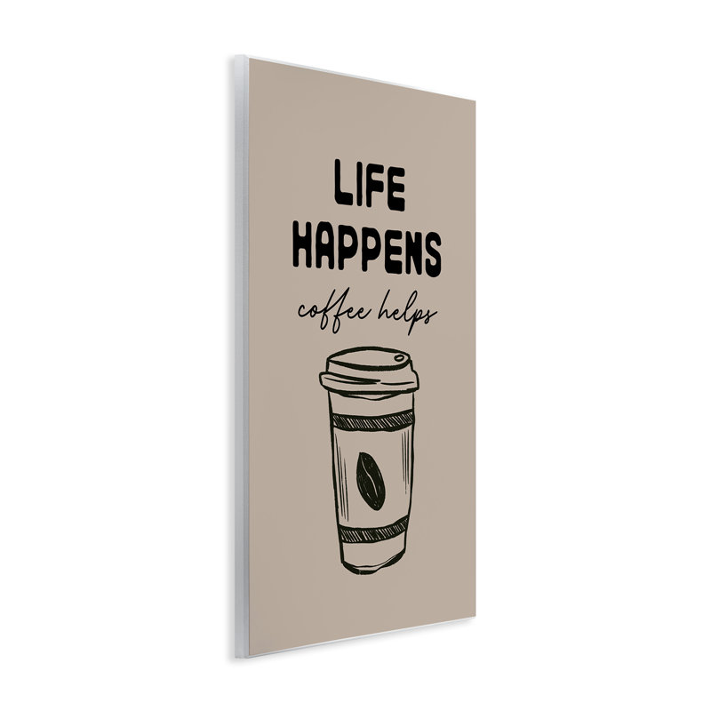 «Life Happens Coffee Helps», plaque murale par JJ Design House LLC, H 15 po x l 10 po