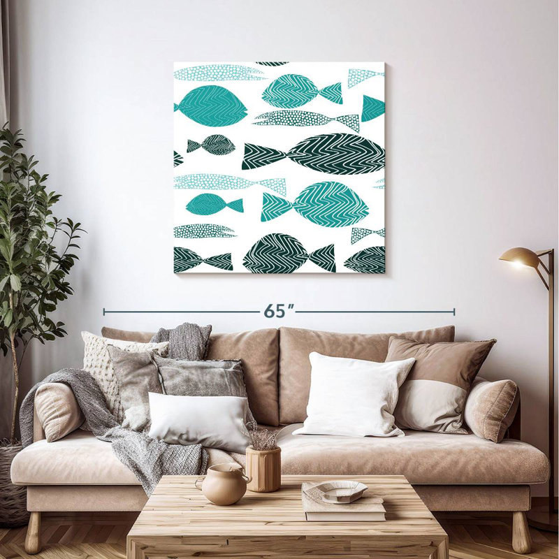 Brampt Abstract Fish School, 39" H x 39" W