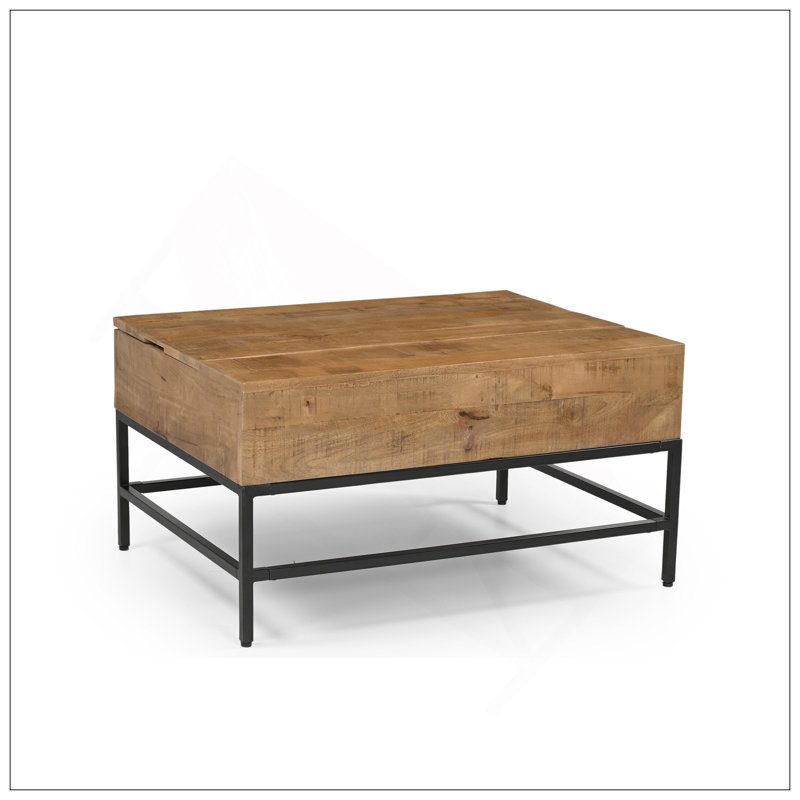 T1105-01 Natural Lift Top Coffee Table, Natural Wood