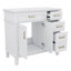 Meuble-lavabo de 36 po avec lavabo en céramique, armoire de rangement moderne avec 2 portes à fermeture douce et 4 tiroirs, élégant pour petite pièce, appartement-621605693