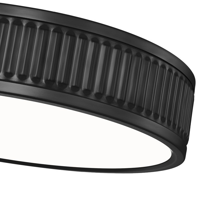 Plafonnier encastré 1 lumière 12,75 po Joanie, Noir mat