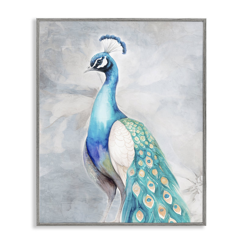 Élégante paon bleu, estampe numérique par Kim Allen, Estampe numérique Farmhouse, H 20 po x l 16 po