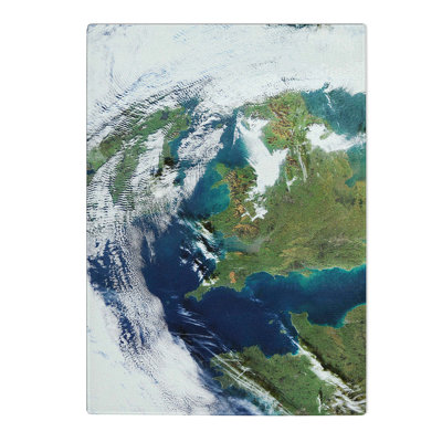 Tempered Glass Clouds over Ireland and Great Britain Chopping Board