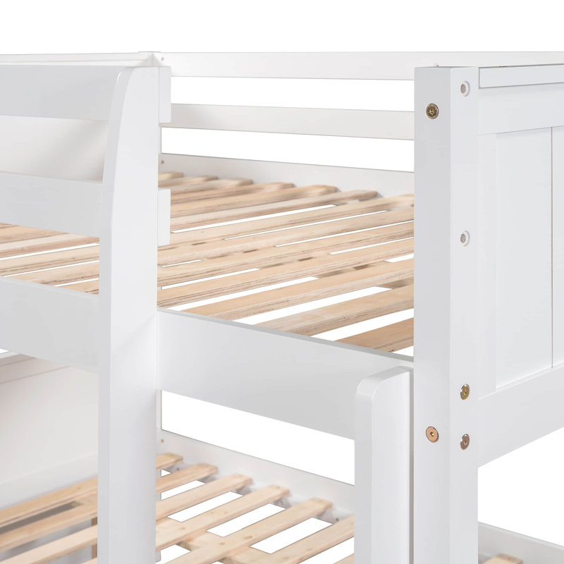 Devante Full Over Full Standard Bunk Bed with Trundle, White